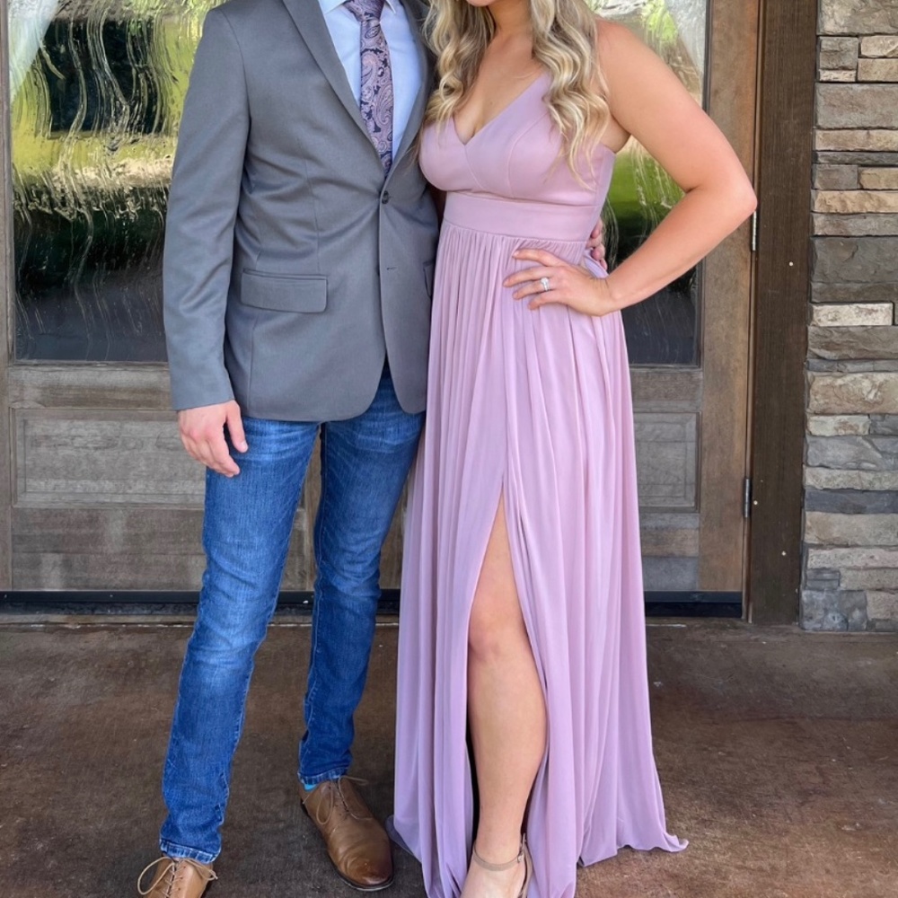 Dusty mauve dress with slit